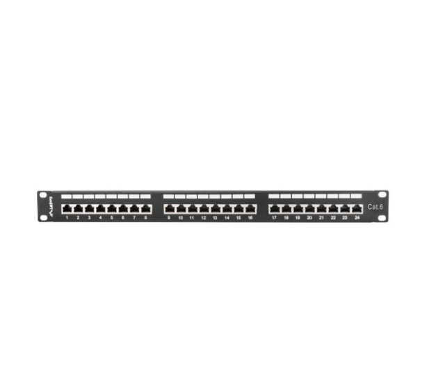 LANBERG Patch Panel 24 Port 1U Kat.6 czarny ekranowany PPS6-1024-B - 457381 - zdjęcie 3